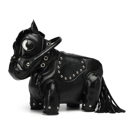 Fashion Pony Shaped Splicing Crossbody Shoulder Bag