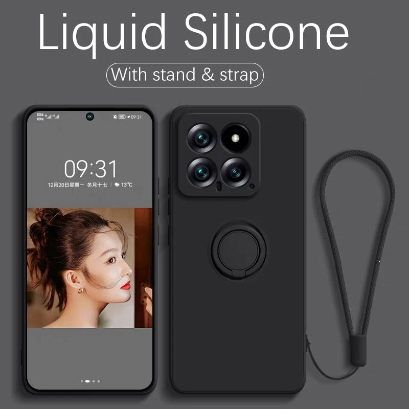 Liquid Silicone Ring Holder Phone Case – iPhone 11 to 17 Series
