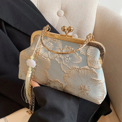 Chinese Style Embroidered Shoulder Bag Elegant Handbag