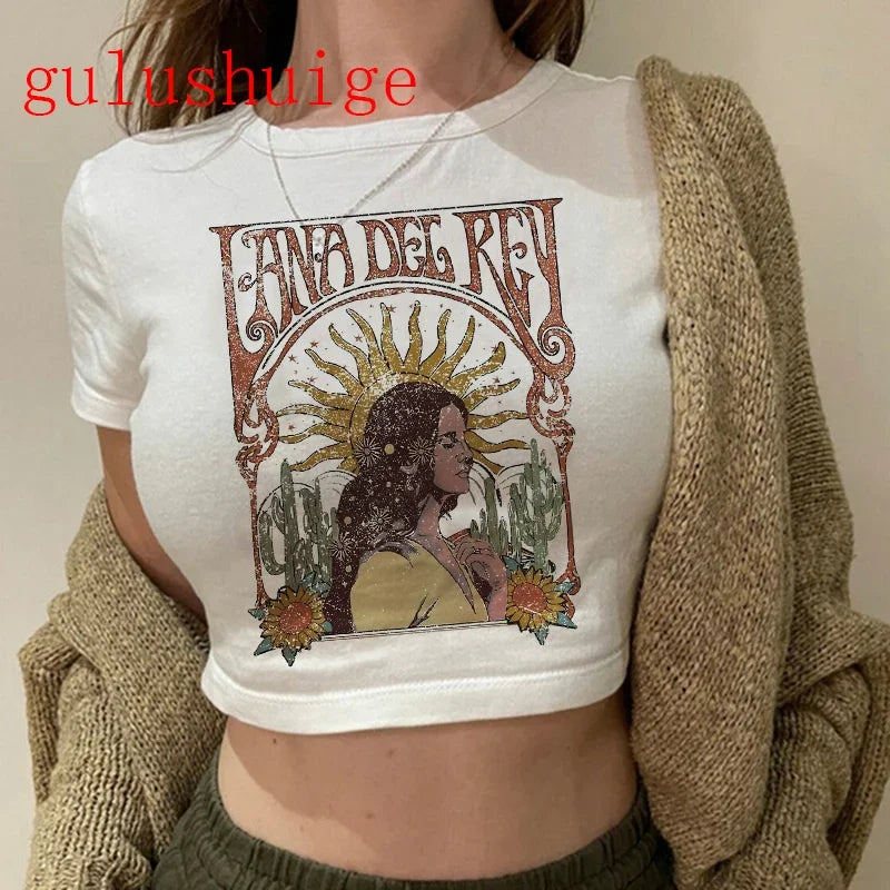 Lana Del Rey Ultraviolence Graphic Crop Top – Women's Vintage Short Sleeve Tee