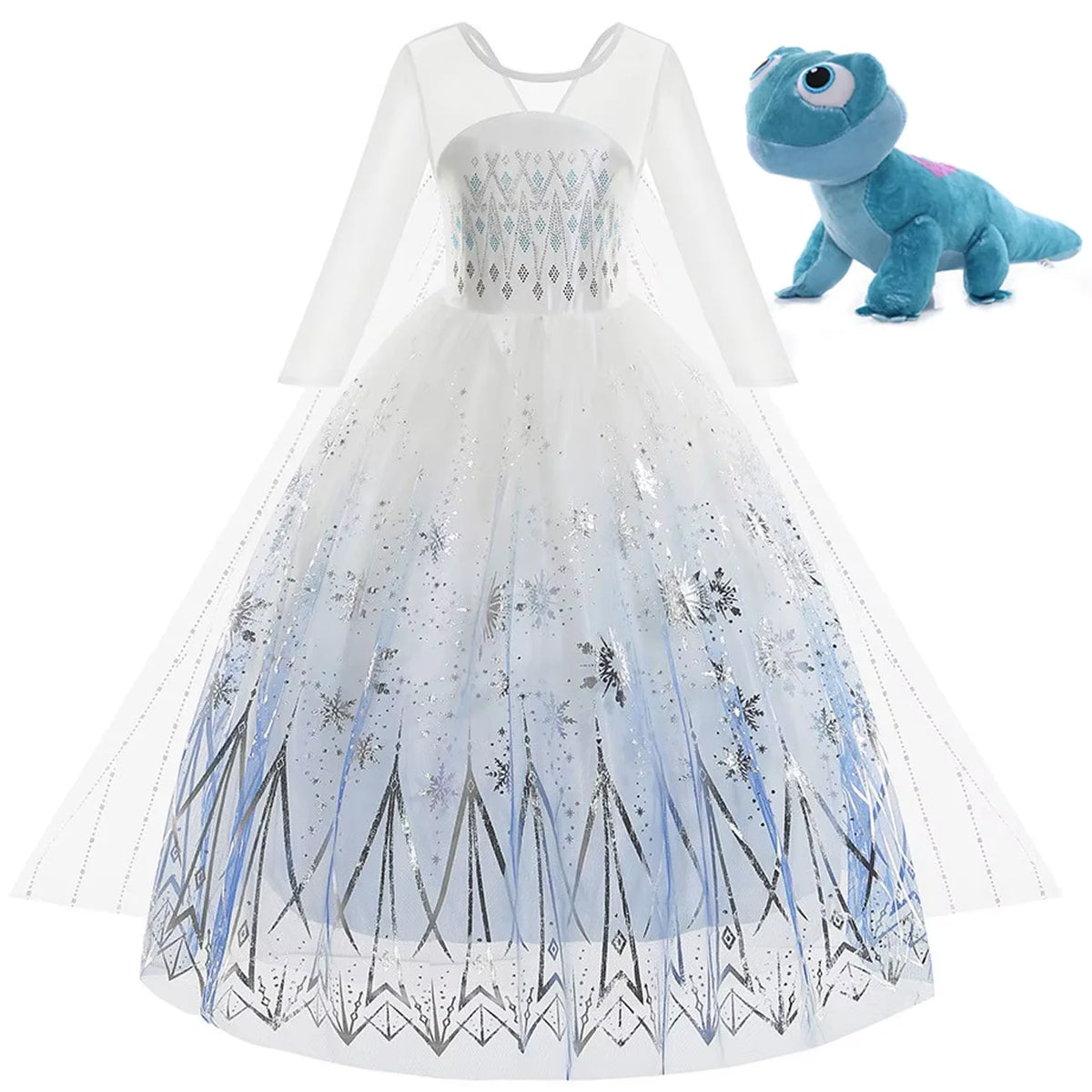 Elsa Princess Long Sleeve Frozen Dress