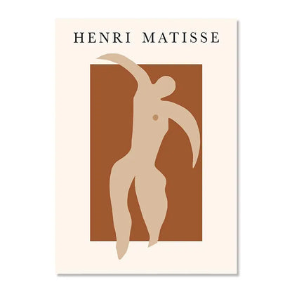 Boho Abstract Geometric Canvas Wall Art Print – Terracotta Beige Decor
