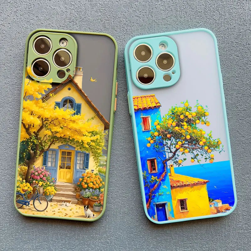 Mediterranean Villa Landscape iPhone Case – Scenic Art Phone Cover