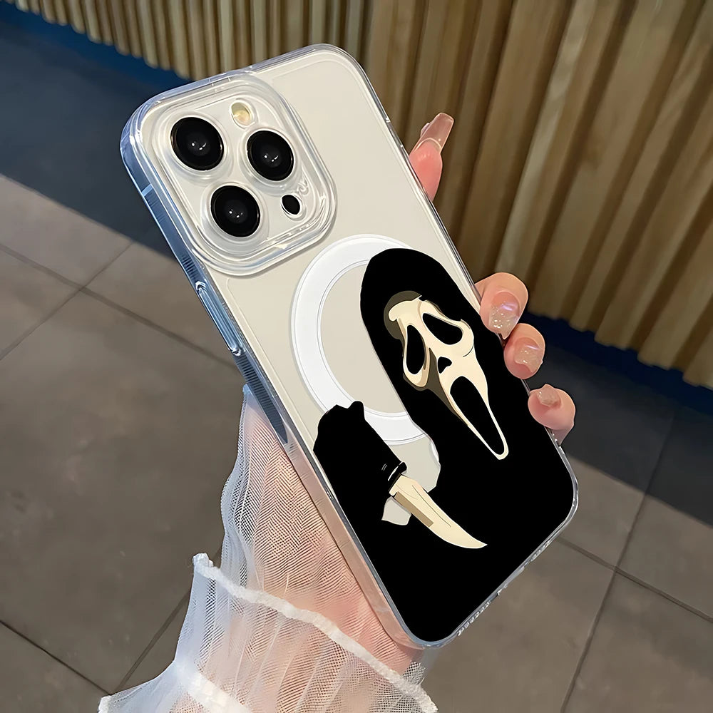 Ghostface Scream iPhone Case – Clear Magnetic Cover