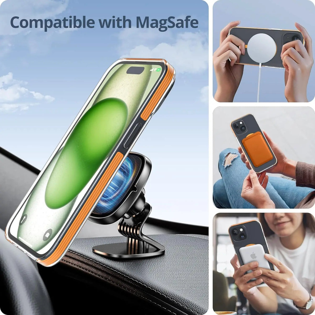 MagSafe Clear Phone Case for iPhone 15 14 13 12 Pro Max Plus – Shockproof Magnetic Cover
