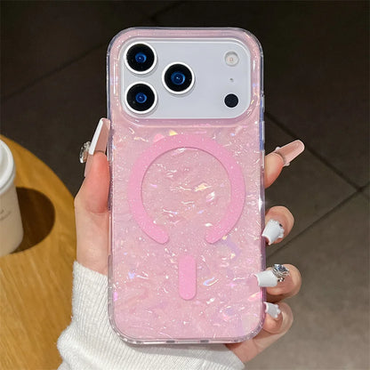 Pearl Shell MagSafe iPhone Case – Glitter Magnetic Cover
