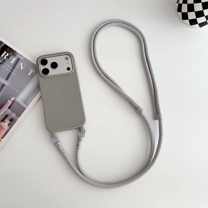 Crossbody Lanyard Silicone iPhone Case with Neck Cord Strap