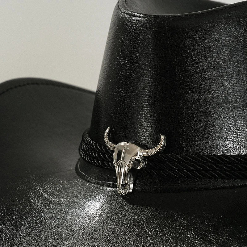 Vintage Faux Leather Western Cowboy Hat – Unisex