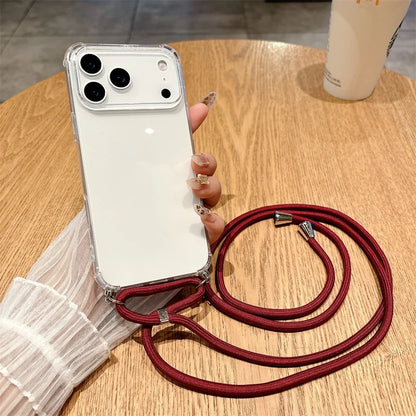 iPhone Crossbody Lanyard Case – Clear Shockproof Bumper Cover