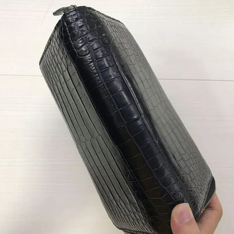 Crocodile Leather Men's Long Wallet – Luxury Alligator Organizer