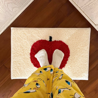 Apple Bath Mat – Soft Plush Non-Slip Bathroom Rug