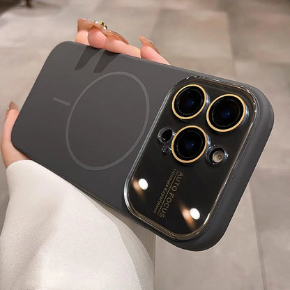 Magnetic Liquid Silicone iPhone Case – MagSafe Compatible with Camera Lens Protector