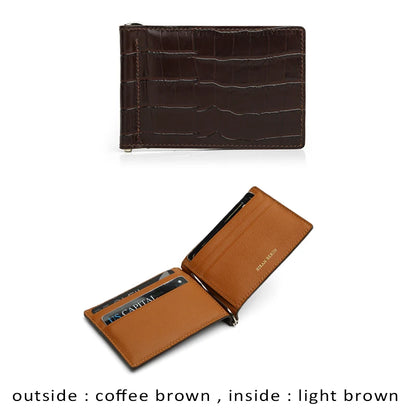 Leather Money Clip Wallet for Men – Slim Card Case