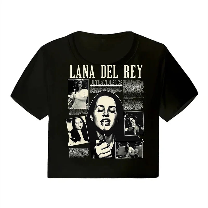 Lana Del Rey Ultraviolence Graphic Crop Top – Women's Vintage Short Sleeve Tee