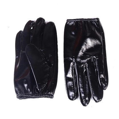 Men's Patent Leather Gloves – Shiny Black Short Wrist