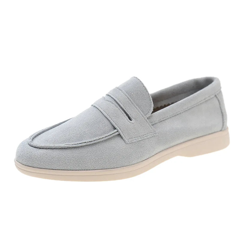 Women's Suede Slip-On Loafers Flat Moccasin Mules