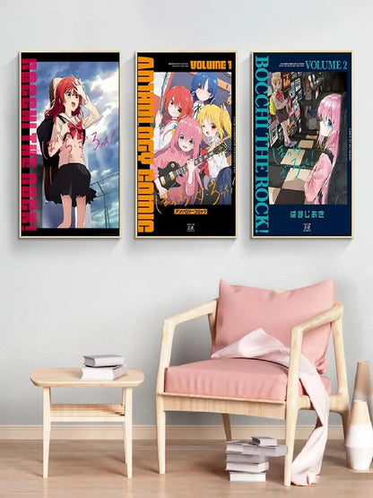 Bocchi the Rock Anime Poster Canvas Print – Kawaii Music Wall Art