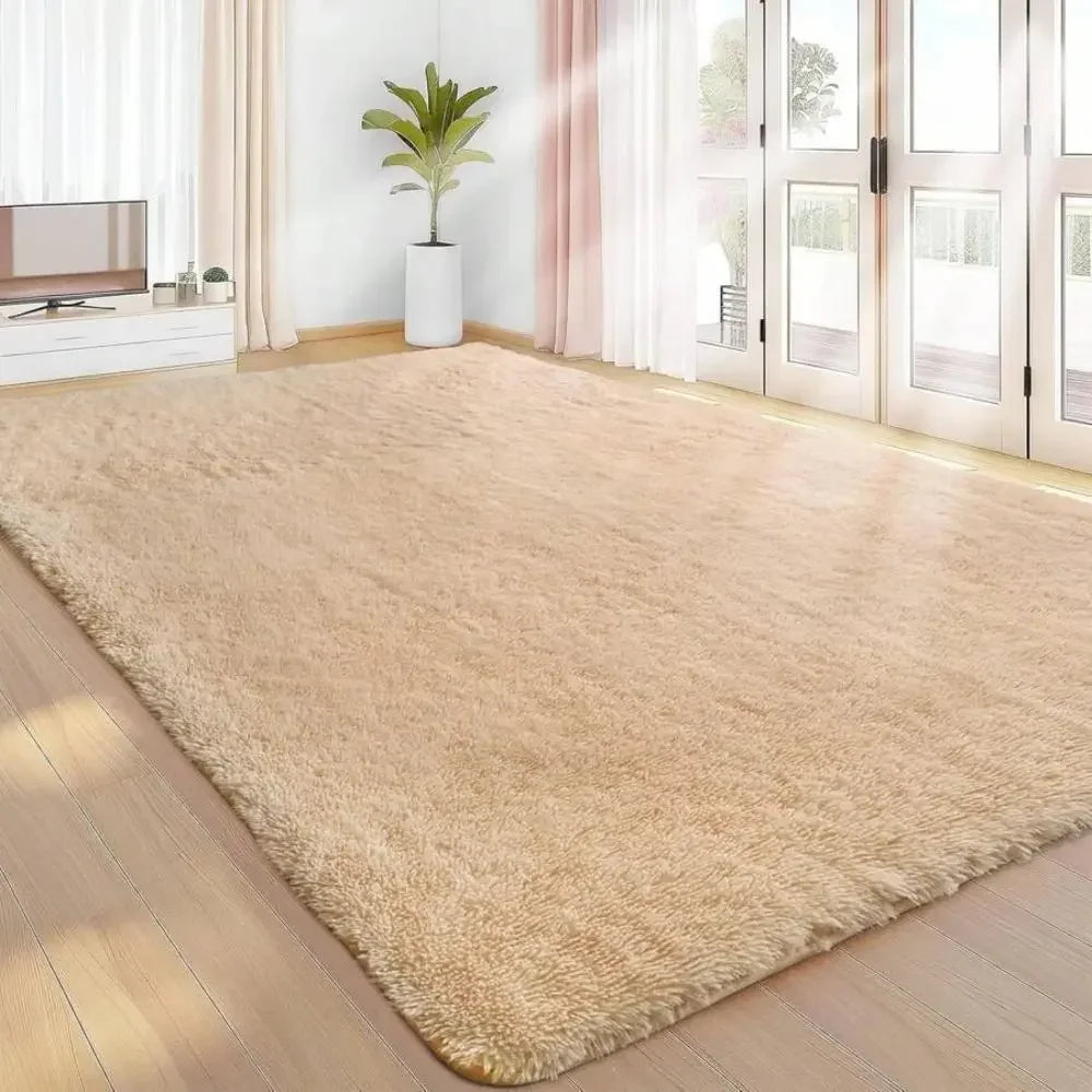 Soft Fuzzy Area Rug – Plush Fluffy Carpet for Bedroom & Living Room