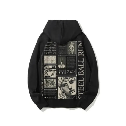 JoJo's Bizarre Adventure Zip-Up Hoodie Anime Graphic Streetwear Unisex
