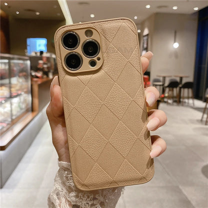 Leather Texture Silicone iPhone Case – Slim & Stylish