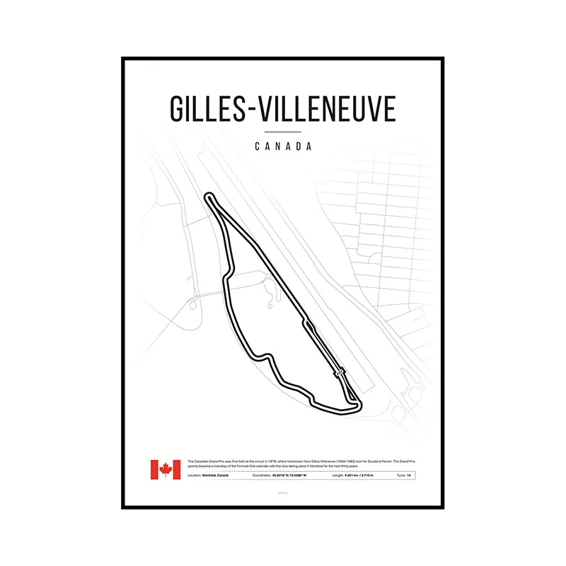 F1 Race Track Map Poster – Formula 1 Circuit Wall Art Print