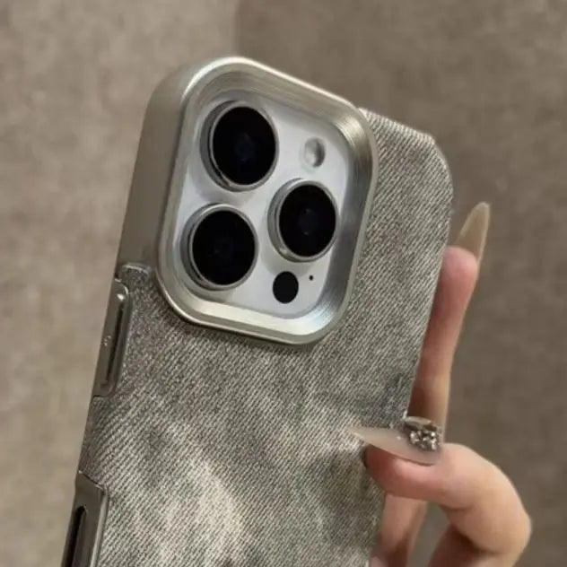 Denim Fabric iPhone Case – Retro Cowboy Style for iPhone 11–17 Series