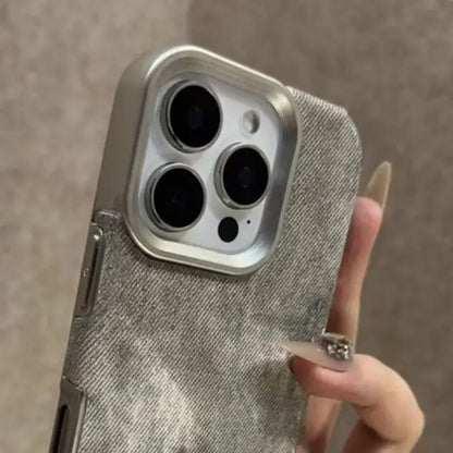 Denim Fabric iPhone Case – Retro Cowboy Style for iPhone 11–17 Series