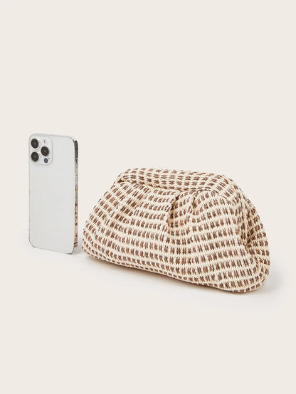 French Woven Cloud Flower Commuter Shoulder Bag