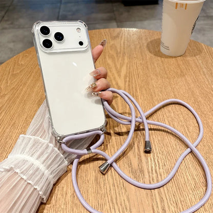 iPhone Crossbody Lanyard Case – Clear Shockproof Bumper Cover