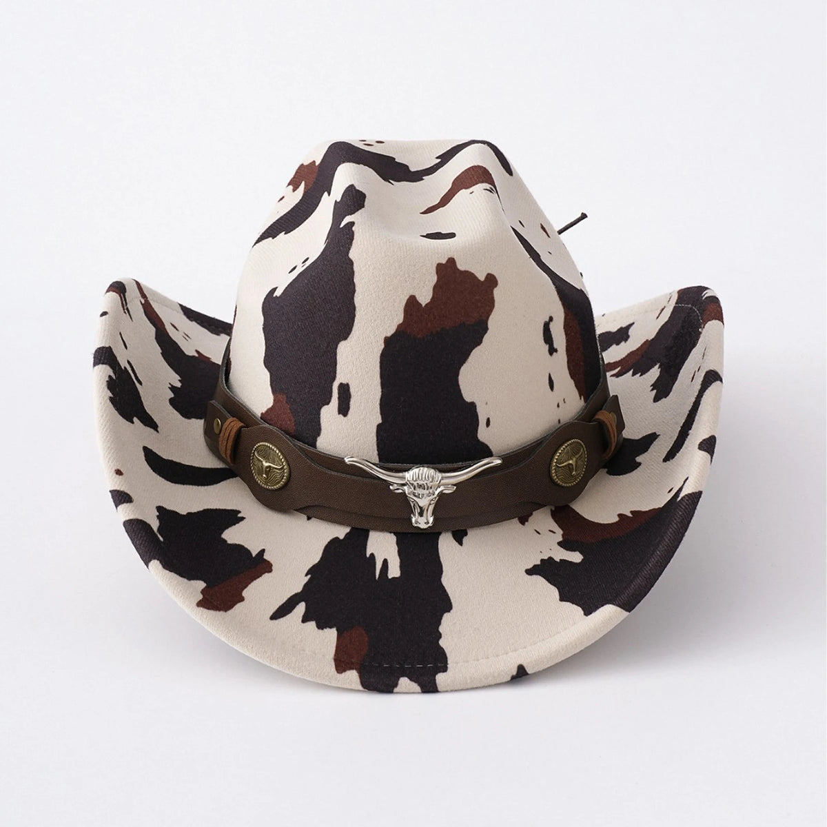 Cowgirl Hat Wide Brim – Cow Print Western Cap Women Men