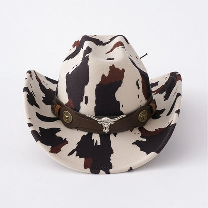 Cowgirl Hat Wide Brim – Cow Print Western Cap Women Men