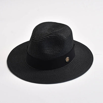 Panama Straw Sun Hat Unisex Elegant Beach Travel Hat
