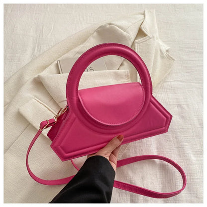 Solid Color Pu Leather Elegant Tote Bag