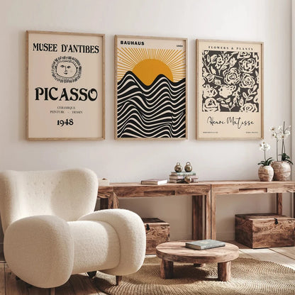 Picasso Exhibition Poster Wall Art Canvas Print – Vintage Museum Decor