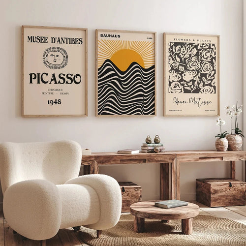 Picasso Exhibition Poster Wall Art Canvas Print – Vintage Museum Decor