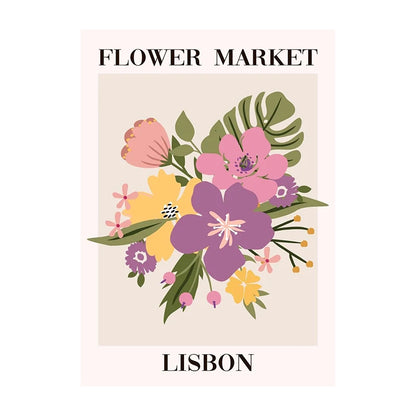 Flower Market Tuscany Poster – Floral Wall Art Print Unframed