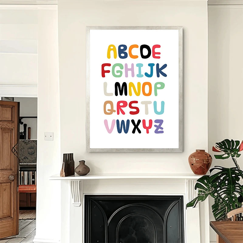 Dinosaur Alphabet Poster – Kids ABC Wall Art Print