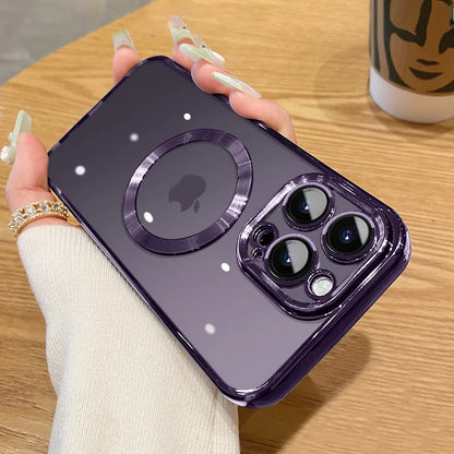 Electroplated MagSafe iPhone Case with Camera Lens Protector