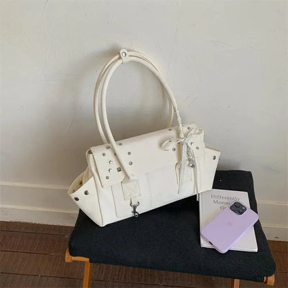 Vintage Studded Shoulder Handbag