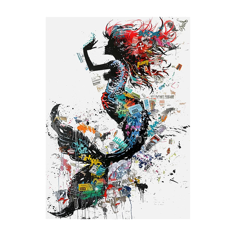Graffiti Lion Art Poster – Colorful Abstract Canvas Wall Print