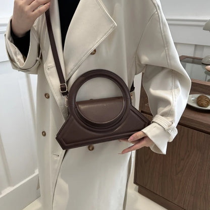 Solid Color Pu Leather Elegant Tote Bag