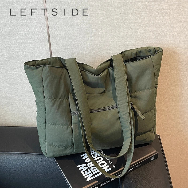 Large Puffer Tote Bag – Women's Quilted Shoulder Shopper