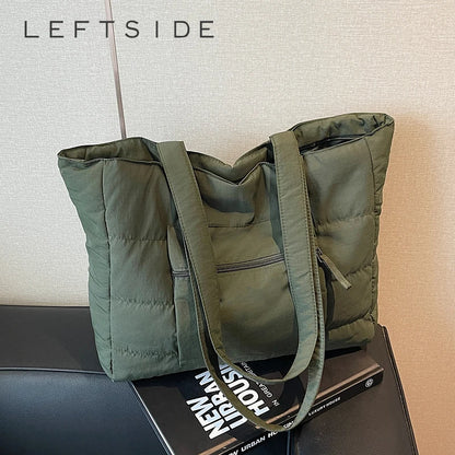 Large Puffer Tote Bag – Women's Quilted Shoulder Shopper