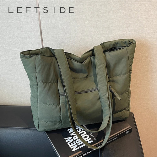 Large Puffer Tote Bag – Women's Quilted Shoulder Shopper