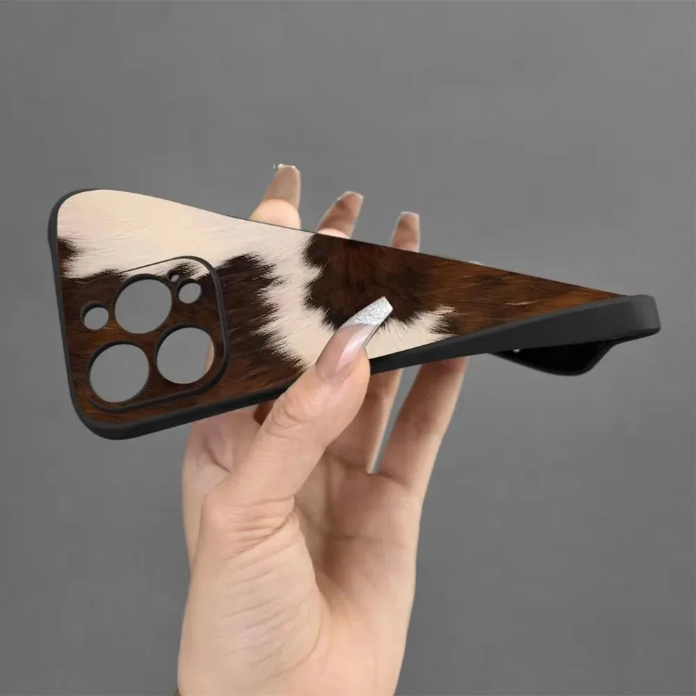 Brown Cow Print iPhone Case – Trendy Animal Pattern Cover