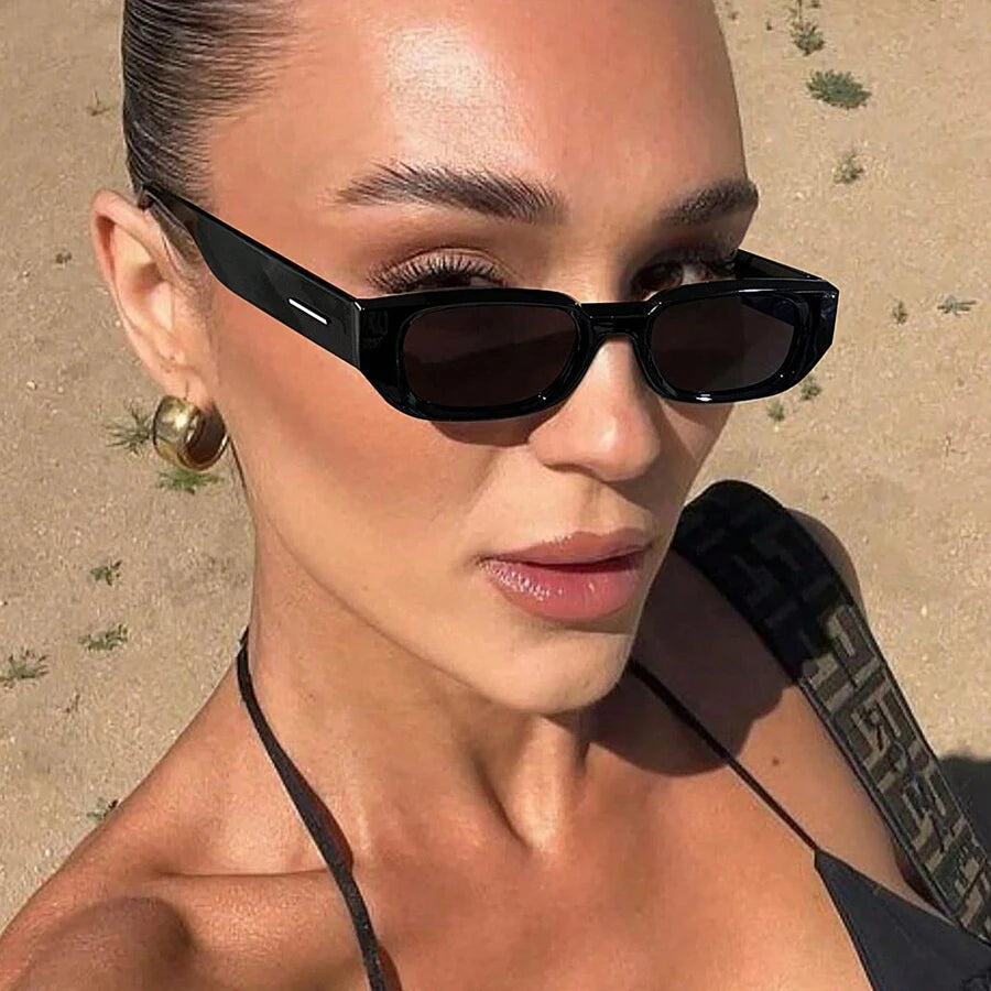 Retro Rectangle Sunglasses for Women – UV400 Designer Shades