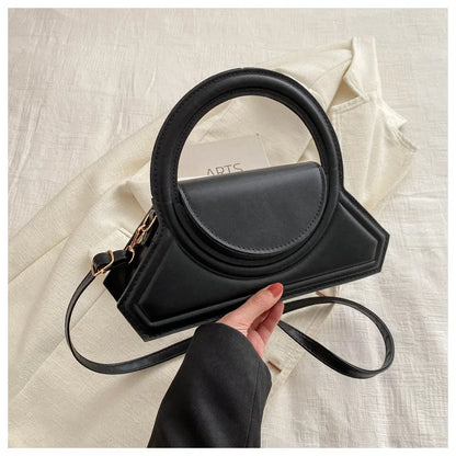 Solid Color Pu Leather Elegant Tote Bag