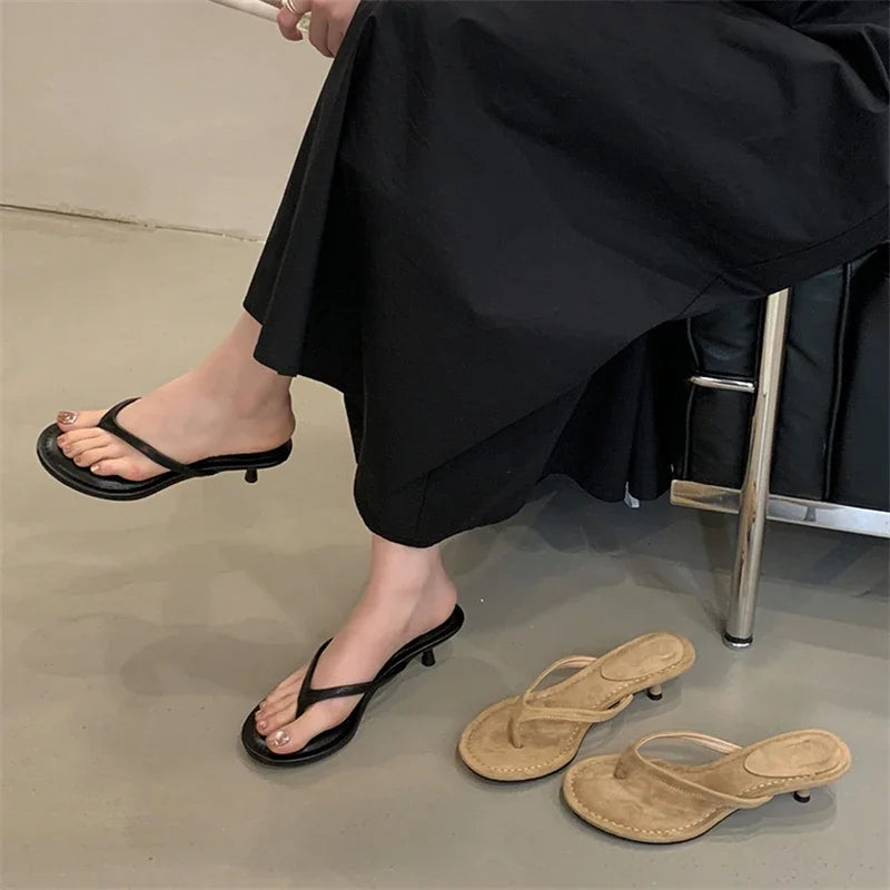 Women's Clip Toe Low Heel Flip Flop Sandals