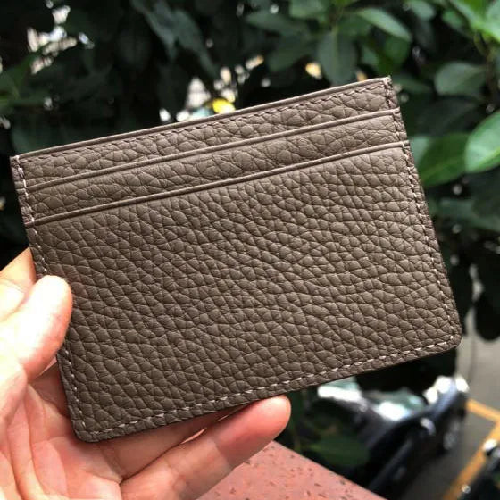 Hiram Beron Monogram Premium Pebble Leather Wallet Card Holder Women Man Case Dropship