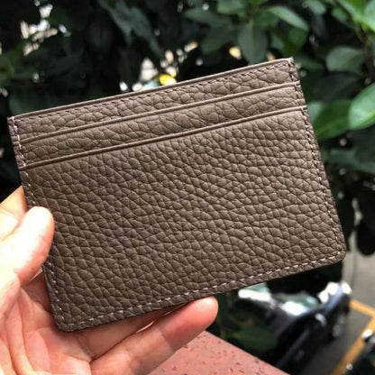 Hiram Beron Monogram Premium Pebble Leather Wallet Card Holder Women Man Case Dropship